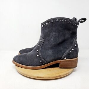 Dolce Vita Ankle Boots Womens 7.5 Grey Suede Boho Western Slouch Bootie Tobin